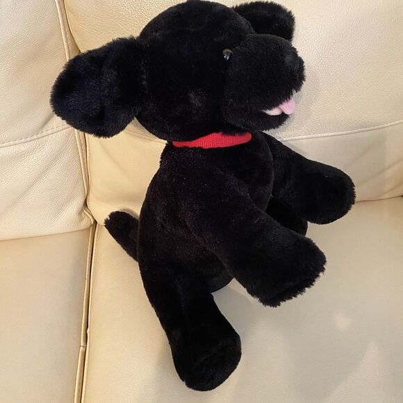 RARE Build A Bear Black Lab Puppy 25th Celebration Red Collar NEW Soft PLUSH - Picture 3 of 14